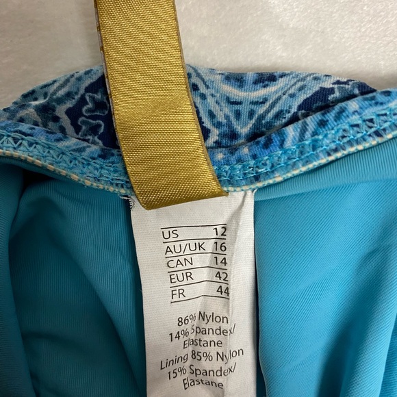 Onshore One Piece Swimsuit Women's Size 12 US Navy White Padded Shelf Bra - Picture 10 of 10